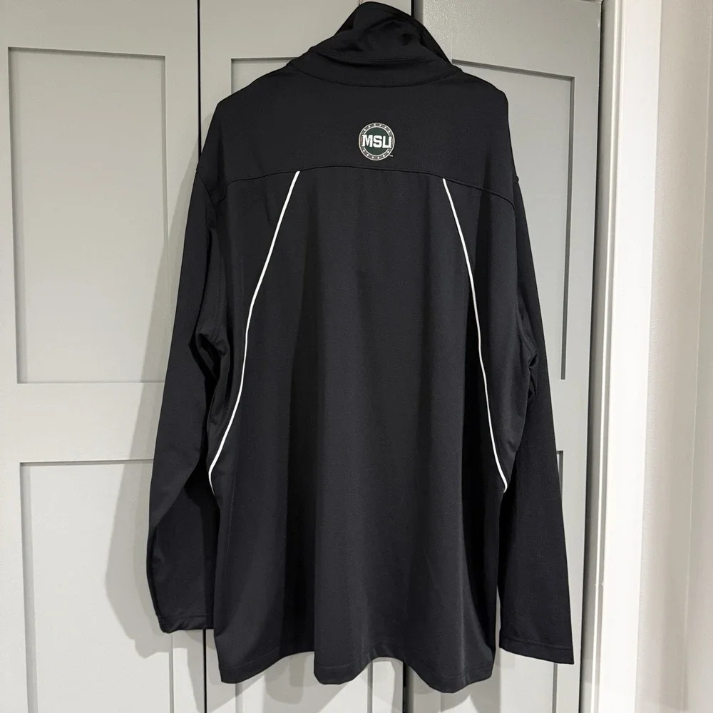 Michigan State Spartans MSU 1/4 Zip Pullover Nike Dri-Fit Black Men's XL Logo